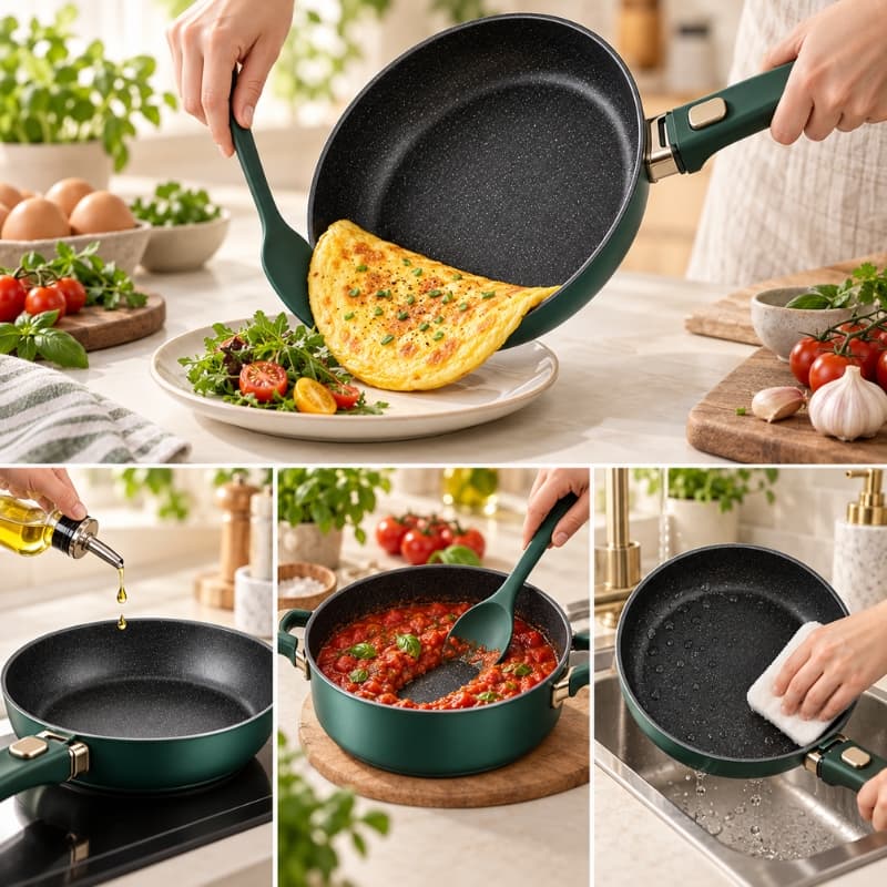 Padella Novera Cook super antiaderente: cottura con poco olio